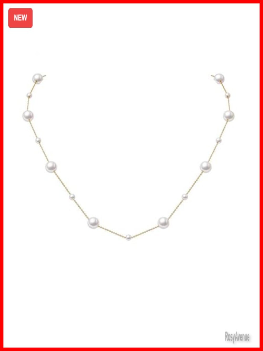 18K Yellow Gold Freshwater Pearl Necklace Handcrafted Gift
